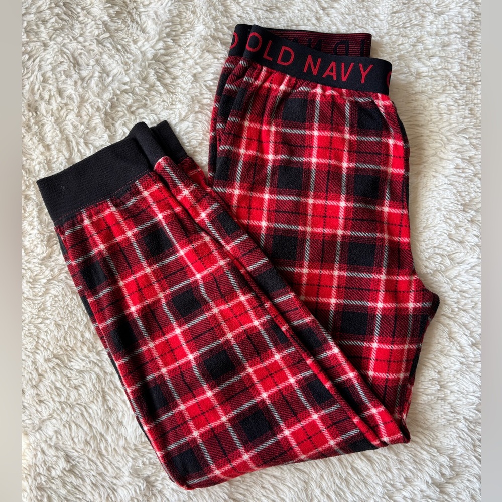 Old Navy Kids Plaid Pajama Bottoms - Red and Black